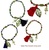 BRACELETS OF THE CARAVACA CROSS WITH LEAF AND BORLA -SET 3- ROJA