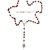 CARAVACA CROSS ROSARY WITH METAL ANGELS AND WOODEN BEADS 1 ROSARIO