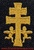 EMBROIDERED PATCH OR SHIELD OF THE CROSS OF CARAVACA WITH ANGELS