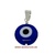 PROTECTIVE TURKISH EYE TO HANG IN CRYSTAL AND STERLING SILVER