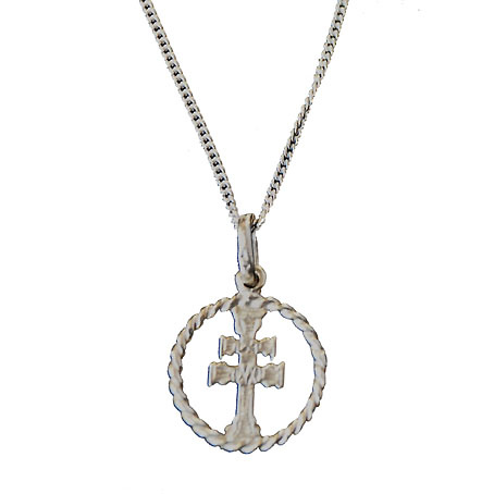 ARAVACA CROSS SILVER AND SILVER CHAIN 