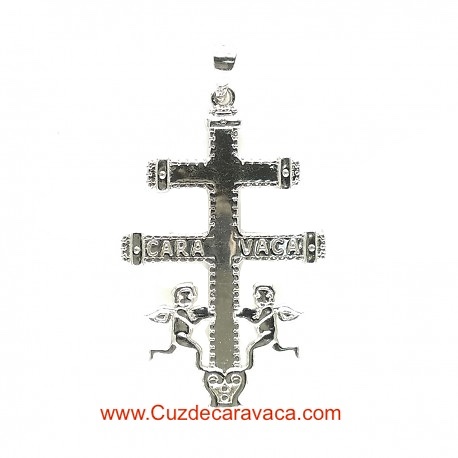 BIG CROSS OF CARAVACA SILVER AND ANGELES AND ENTRY 