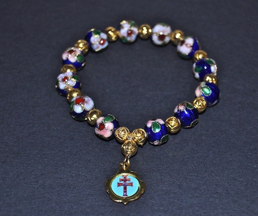 BRACELET CROISSINÉ CARAVACA CROSS IN BLUE 