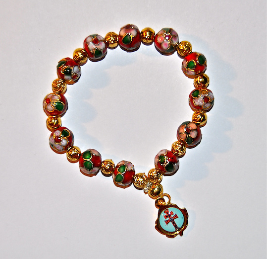 BRACELET CROISSINÉ CARAVACA CROSS IN RED 