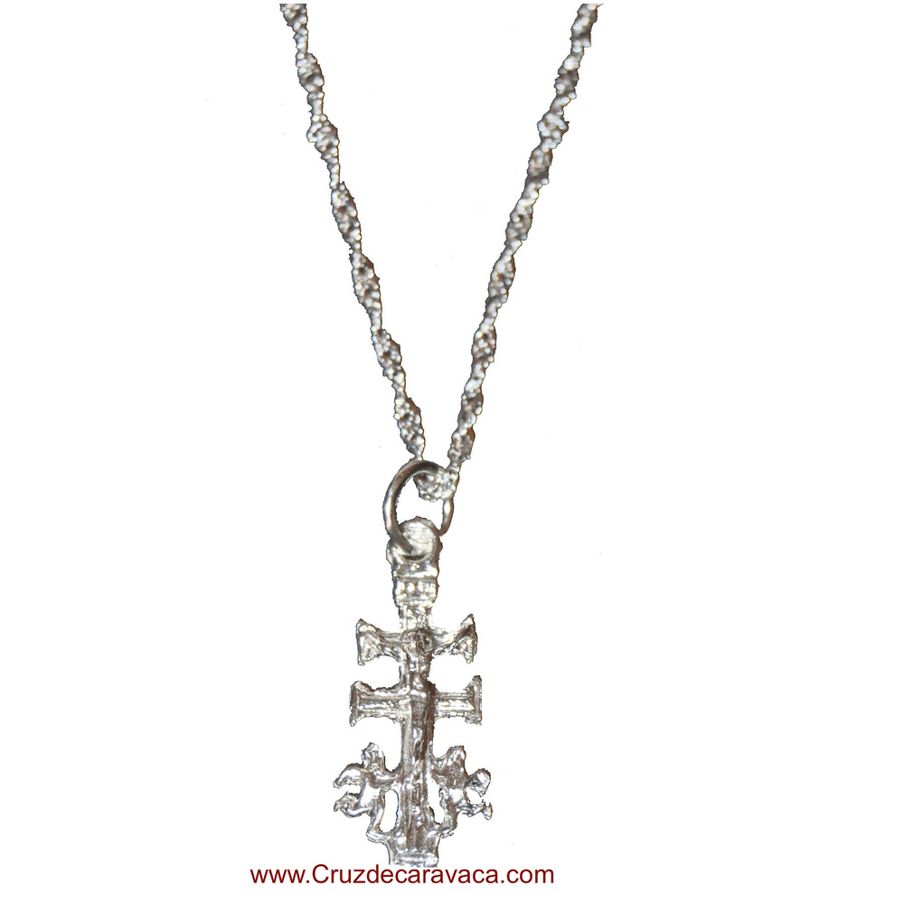 CARAVACA CROSS AND CHAIN ​​IS ALL SILVER 