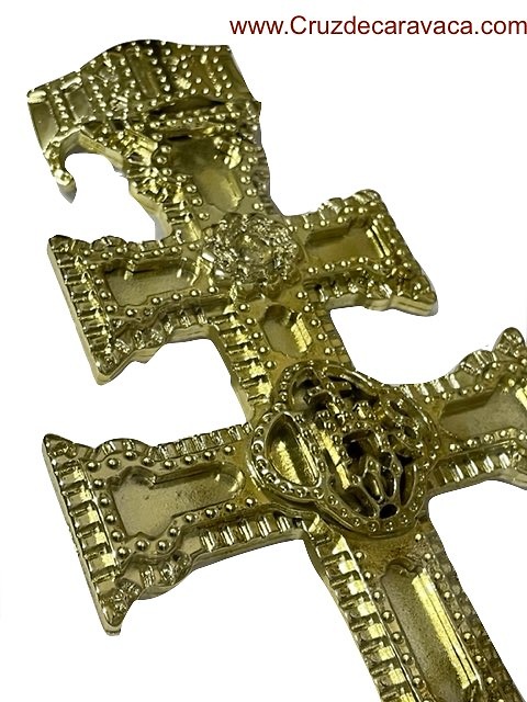 CARAVACA CROSS FRAME WHITE AND GOLDEN FRAME 