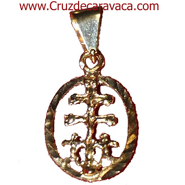 CARAVACA CROSS MEDAL IN GOLD WITH ANGELS 