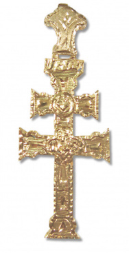 CARAVACA CROSS RELIEF WITH GOLDEN HAND CARVED 