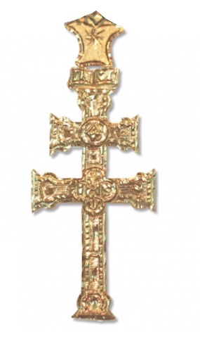 CARAVACA CROSS RELIEF WITH GOLDEN HAND CARVED 