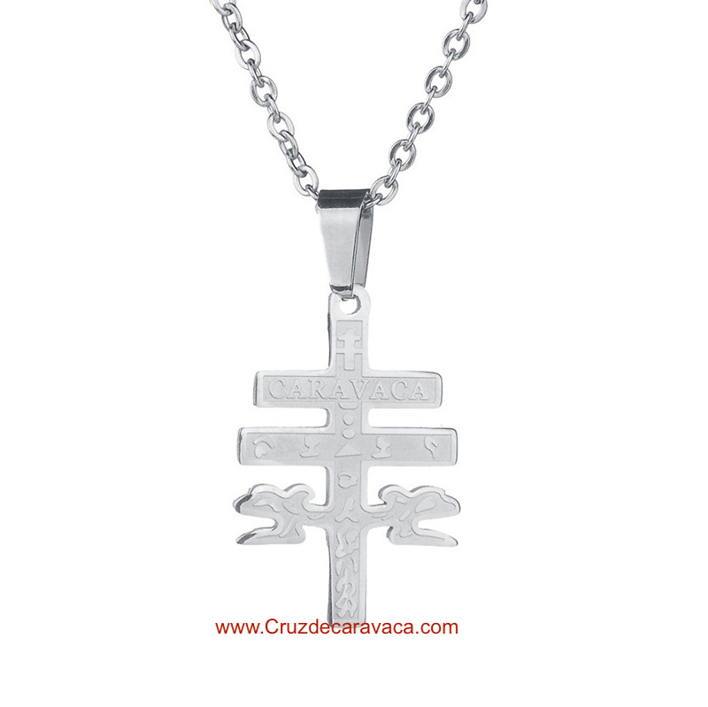 CARAVACA CROSS SET WITH MATCHING ANGELS AND CHAIN 