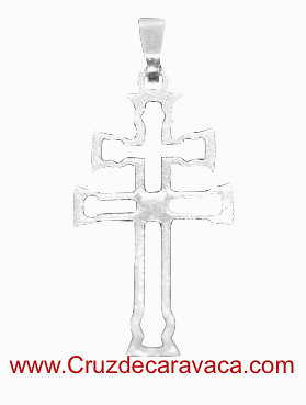 CARAVACA CROSS SILVER SADDLE WITH TRAPEZOIDAL RING 