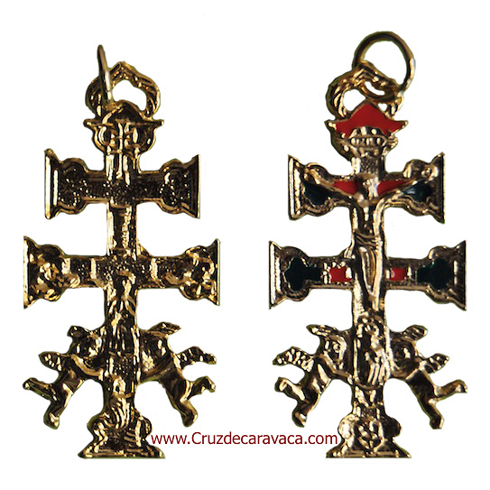 CARAVACA CROSS WITH ANGELS WITH HISTORY OF THE EMERGENCE OF THE CROSS 