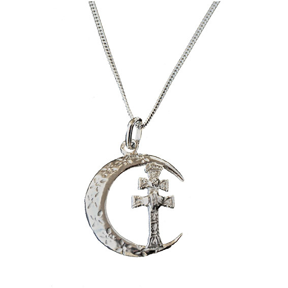 CHAIN ​​SILVER CROSS CARAVACA SILVER CRESCENT 