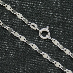 CHAIN OF STERLING SILVER PLATED RHODIUM 45 AND 50 CMS MODEL LUMI 