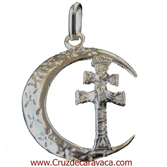 CRESCENT PENDANT LARGE CROSS ref3236 CARAVACA 