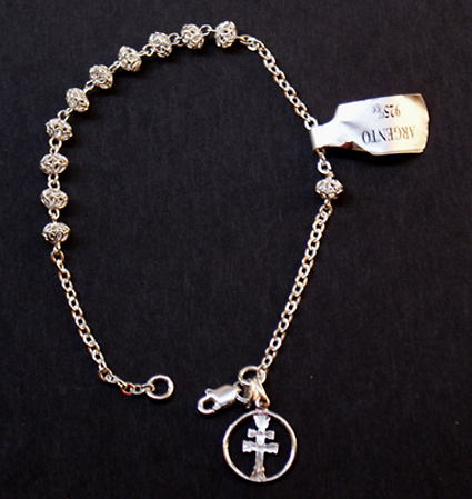 CROSS BRACELET SILVER FILIGREE CARAVACA 