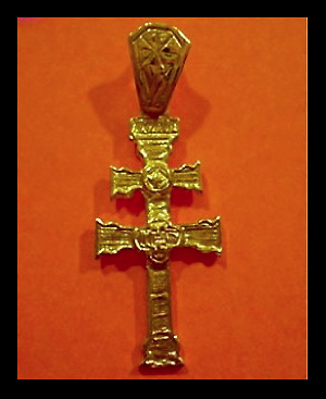 CROSS OF CARAVACA MADE IN GOLD ON SILVER OP-3 
