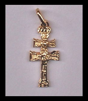 CROSS OF CARAVACA MADE IN GOLD ON SILVER OP-5 