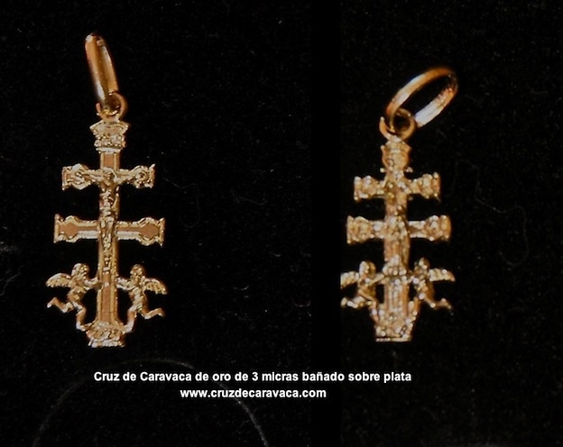 CROSS OF CARAVACA MADE IN GOLD ON SILVER OPCR1 