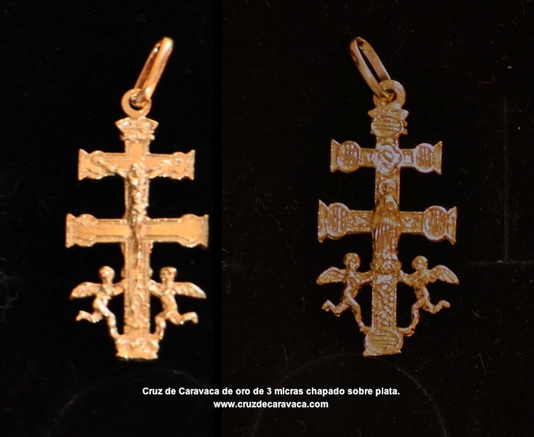 CROSS OF CARAVACA MADE IN GOLD ON SILVER OPCR4 