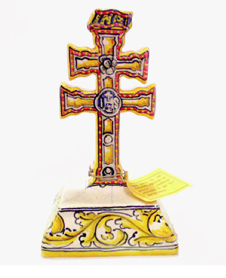 CROSS OF CARAVACA OF CERAMIC 