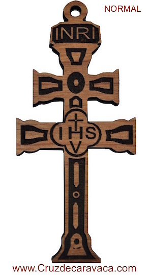 CROSS OF CARAVACA WOOD CARVED STANDAR 