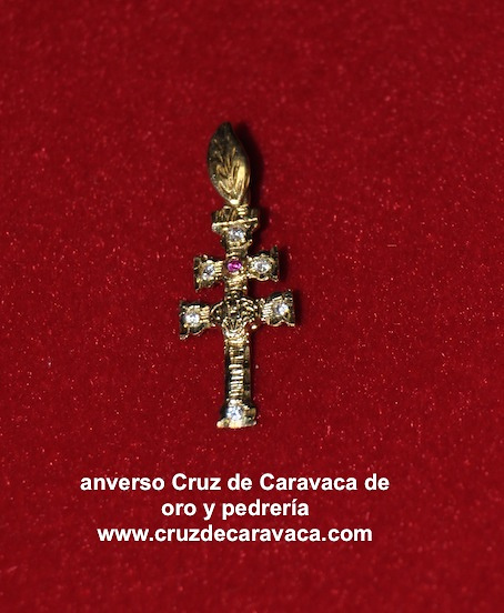 CROSS OF GOLD AND STONE CARAVACA (Zircon) 