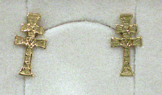 EARRINGS CROSS OF CARAVACA MADE IN GOLD 