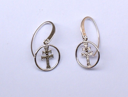 EARRINGS CROSS OF CARAVACA MADE IN SILVER 