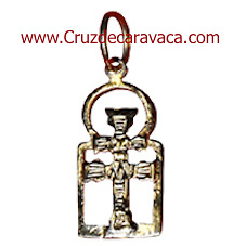 GOLDEN CROSS CARAVACA FRAMED IN GOLD MOUNT 