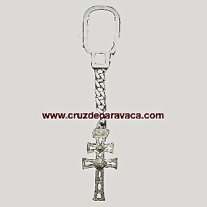 KEYCHAIN ​​SILVER CROSS CARAVACA 