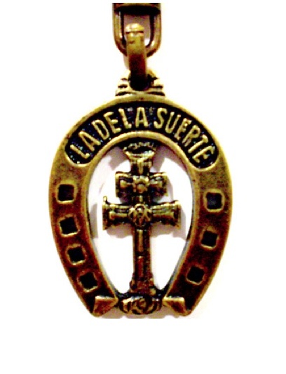 KEYCHAIN CARAVACA CROSS IN LUCKY HORSESHOE 