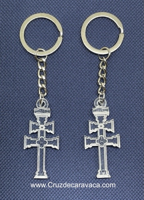 KEYCHAIN CROSS OF CARAVACA METHACRYLATE WITH DETAILS 