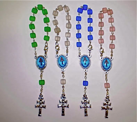 MYSTERIES FOR THE ROSARY WITH CROSS CARAVACA (4 UNITS) 