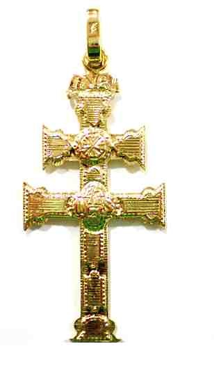 PENDANT CROSS OF CARAVACA MADE IN GOLD 889M 