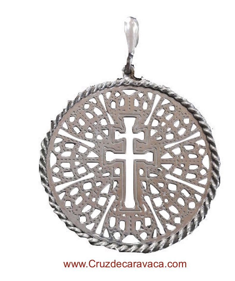 PENDANT MEDAL PUFF CROSS OF CARAVACA 01 SILVER 30024825 