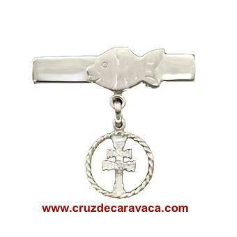 PIN CARAVACA CROSS MEDAL IN SILVER BABY WITH RHODIUM 