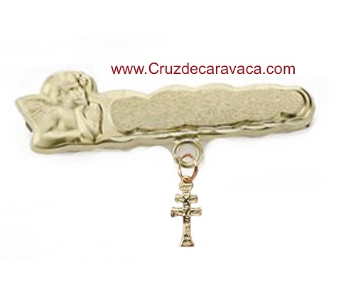 Pin baby with Caravaca Cross Gold 
