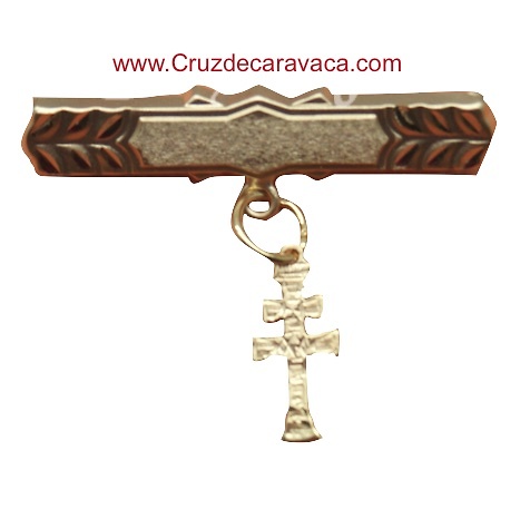 PIN CROSS OF CARAVACA GOLD BABY 