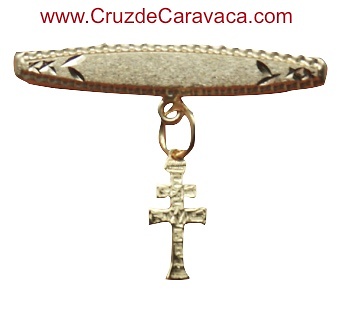 PIN CROSS OF CARAVACA GOLD BABY 