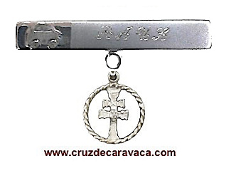 PIN CROSS OF CARAVACA PARA BABY EN PLATA DE LEY WITH RHODIUM BAÑO 