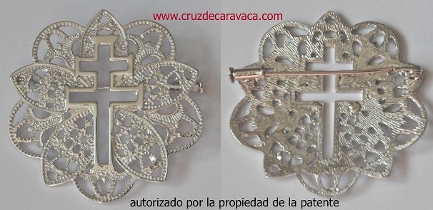 PIN MEDAL CROSS OF CARAVACA DE SILVER PUFF F3486 