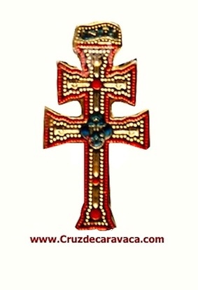 PINS CROSS OF CARAVACA GOLD METAL COLORS 