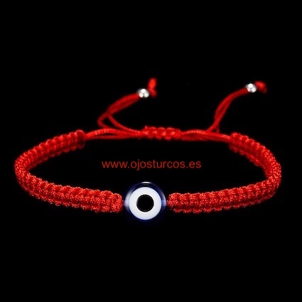 RED CORD BRACELET BRAID IN CHAIN WITH PROTECTIVE TURKISH EYE 