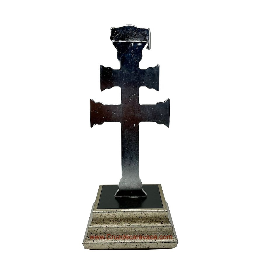 REPLICA AUTHENTIC CARAVACA CROSS WITH CARVED WOODEN BASE HOLY YEAR 2024 
