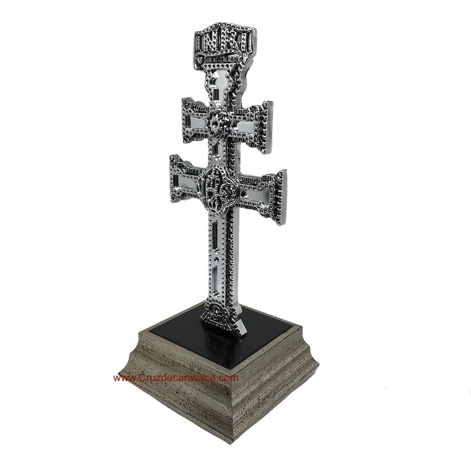 REPLICA AUTHENTIC CARAVACA CROSS WITH CARVED WOODEN BASE HOLY YEAR 2024 