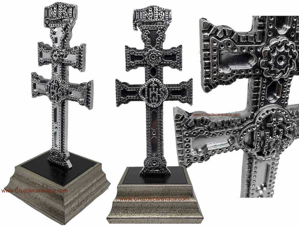 REPLICA AUTHENTIC CARAVACA CROSS WITH CARVED WOODEN BASE HOLY YEAR 2024 