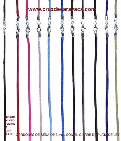 SILK CORD WITH SILVER RING CLOSURE SAFETY (ANY COLOR, CHOOSE YOUR COLOR) 