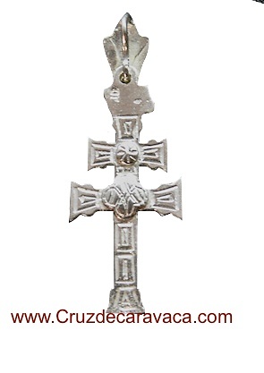 SILVER CARAVACA CROSS OF LAW TO RELIEVE TO TWO SIDES 