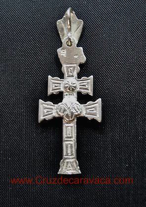 SILVER CARAVACA CROSS OF LAW TO RELIEVE TO TWO SIDES 